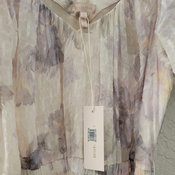 Rebecca Taylor Shadow V Neck Silk Dress Small NWT - Picture 5 of 8